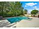Sparkling pool surrounded by lush greenery and a tiled patio perfect for outdoor entertaining at 21028 Ski Way, Land O Lakes, FL 34638