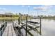 Private boat dock with a lift, offering convenient waterfront access at 5405 Tybee Island Dr, Apollo Beach, FL 33572