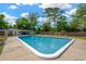 Community pool with clear blue water and surrounding greenery offers a relaxing atmosphere at 607 Carolyn Dr, Brandon, FL 33510