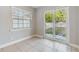 Cozy dining area featuring sliding glass doors with backyard view, and a bright window at 7012 S Trask St, Tampa, FL 33616