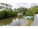 The beautiful water view shows the canal and nearby homes at 7404 Bay Dr, Tampa, FL 33635