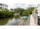 The beautiful water view shows the canal and nearby homes at 7404 Bay Dr, Tampa, FL 33635