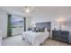 Well-lit bedroom with modern furniture and a large window at 7763 Wheat Stone Dr, Zephyrhills, FL 33540
