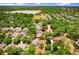 Aerial shot of a neighborhood highlighting a property in a tree-filled area near a lake at 808 Hickory Glen Dr, Seffner, FL 33584