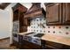 Gourmet kitchen features a stainless steel oven, custom range hood, and designer backsplash at 843 17Th N Ave, St Petersburg, FL 33704