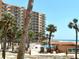 Balcony view of a pool, palm trees, and the ocean at 880 Mandalay Ave # N109, Clearwater Beach, FL 33767