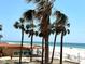 Balcony view of palm trees, a beachside building, beach, and ocean at 880 Mandalay Ave # N109, Clearwater Beach, FL 33767