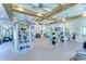 Well-equipped gym with modern exercise machines, weights, and ceiling fans for a complete workout experience at 10420 Echo Dock Loop, San Antonio, FL 33576