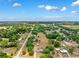 Charming aerial view of the property with mature trees and blue skies in the distance at 11514 Sun Rd, Dade City, FL 33525