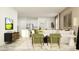Stylish living room featuring a white sectional sofa, modern accents, and an open layout connecting to the kitchen at 11554 71St E Ave, Palmetto, FL 34221
