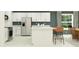 Modern kitchen featuring white cabinets, stainless steel appliances, a central island, and counter seating at 11848 Blue Diamond Trl, Parrish, FL 34219