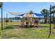 Community playground with sunshades for Gathering fun near the bay at 14542 Anchorage Cir, Seminole, FL 33776