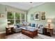 Spacious living room featuring large windows, comfortable seating, and stylish decor at 19207 Autumn Woods Ave, Tampa, FL 33647