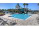 Bright community pool area with lounge chairs and a fun waterslide at 19207 Autumn Woods Ave, Tampa, FL 33647