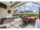 Relaxing screened-in patio with comfortable seating, perfect for outdoor entertaining at 19400 Roseate Dr, Lutz, FL 33558