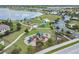 Aerial view of the neighborhood playground, featuring multiple play structures and a sandbox at 19400 Roseate Dr, Lutz, FL 33558