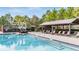 Inviting community pool featuring comfortable lounge seating and covered areas for relaxation at 3303 Monroe Meadows Dr, Odessa, FL 33556