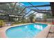 Inviting screened-in pool with clear blue water, tiled border, and spacious deck is perfect for hot summer days at 36601 Roberts Rd, Dade City, FL 33525