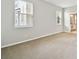 Bedroom with carpet, bright walls, baseboards and a view of the bathroom at 38190 Shale Stone Ct, Zephyrhills, FL 33540