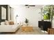 Bright living room with white walls, natural wood accents and stylish decor at 4033 Northern Key Dr, Plant City, FL 33563