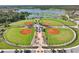 An aerial view shows a community baseball park and sports complex at 4275 Burdick Loop, Odessa, FL 33556