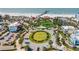 Aerial view of the Clearwater Beach area including the roundabout, pier, beach, and Clearwater Marine Aquarium at 445 Hamden Dr # 502, Clearwater Beach, FL 33767