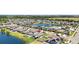 Aerial view of the property within the community, showcasing its proximity to the lake and neighborhood layout at 5208 Dandelion St, Apollo Beach, FL 33572