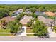Expansive aerial view showcasing the home's location within a lush, green neighborhood at 5216 Kernwood Ct, Palm Harbor, FL 34685