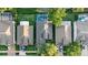 Aerial view of homes, with a screened pool at 5520 Terrain De Golf Dr, Lutz, FL 33558