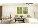 Bright living room features modern seating, neutral tones, and striking botanical artwork for a refreshing feel at 8506 Sea Ray Run, Parrish, FL 34219