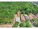 Aerial shot of a home nestled among lush trees with a spacious yard and lanai at 1177 Emerald Hill Way, Valrico, FL 33594