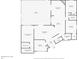 Detailed floor plan showcasing the layout of the house, including the primary bedroom, kitchen, and living room at 18408 Hanna Rd, Lutz, FL 33549