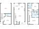 Detailed floorplan showcasing the layout of the three stories, including dimensions at 214 S Audubon Ave, Tampa, FL 33609