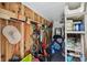 Neatly arranged garage showcasing organization solutions, storage shelves, and work space at 2810 Doone Cir, Palm Harbor, FL 34684
