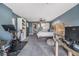 Spacious main bedroom with blue walls, ample closet space, and comfortable furnishings at 3938 Lake Joyce Dr, Land O Lakes, FL 34639