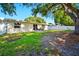 Expansive backyard with mature trees and a charming patio area for outdoor enjoyment at 5647 110Th Way, Seminole, FL 33772