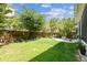Lush backyard featuring a well-maintained lawn and beautiful landscaping, perfect for outdoor enjoyment at 6022 S Elkins Ave, Tampa, FL 33611