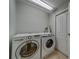 Functional laundry room with white washer and dryer, featuring convenient bi-fold door at 620 Bayway Blvd # 1, Clearwater, FL 33767
