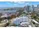 Beautiful aerial view showcasing the white condo building in the heart of downtown St. Petersburg, Florida at 700 Beach Ne Dr # 803, St Petersburg, FL 33701