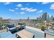 Expansive outdoor seating area with great views of the city and a beautiful blue sky at 700 Beach Ne Dr # 803, St Petersburg, FL 33701