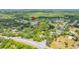 An aerial shot captures the residence near a tranquil pond, enveloped by lush greenery at 2207 Climbing Ivy Dr, Tampa, FL 33618