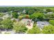 Aerial view of the home nestled amidst lush landscaping, mature trees, and a tranquil pond at 2207 Climbing Ivy Dr, Tampa, FL 33618