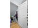 Storage closet with shelving and hanging space for utility tools at 2207 Climbing Ivy Dr, Tampa, FL 33618