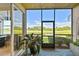 Relaxing screened patio showcasing serene views of the water, combining comfort and natural beauty at 1003 Fairwaycove Ln # 103, Bradenton, FL 34212