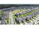 An aerial view of the community featuring a playground and pool at 17737 Everlong Dr, Land O Lakes, FL 34638