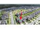 An aerial view of the community featuring a playground and pool at 17737 Everlong Dr, Land O Lakes, FL 34638
