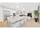 Spacious kitchen with a large island, stainless steel appliances, and adjacent living room at 17804 Brewster Grn, Lutz, FL 33559