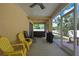 Comfortable screened lanai featuring seating and a relaxing hot tub at 2387 Bartolo Dr, Land O Lakes, FL 34639