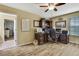 Spacious home office with hardwood floors and ample storage at 2387 Bartolo Dr, Land O Lakes, FL 34639