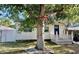 Charming single-story home with white siding, a blue front door, and a cozy porch at 3970 56Th Ave N, St Petersburg, FL 33714